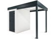 Garden mini house with 2m right carport in white